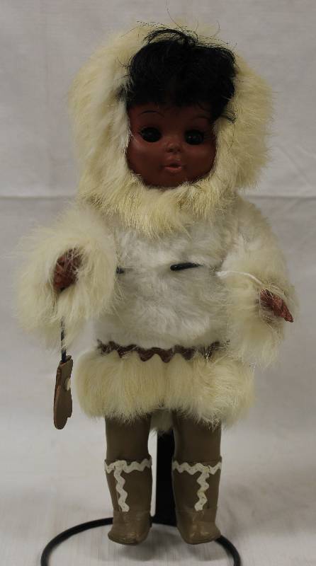 lot 6032 image: Native American Eskimo Doll - Excellent Condition w Stand