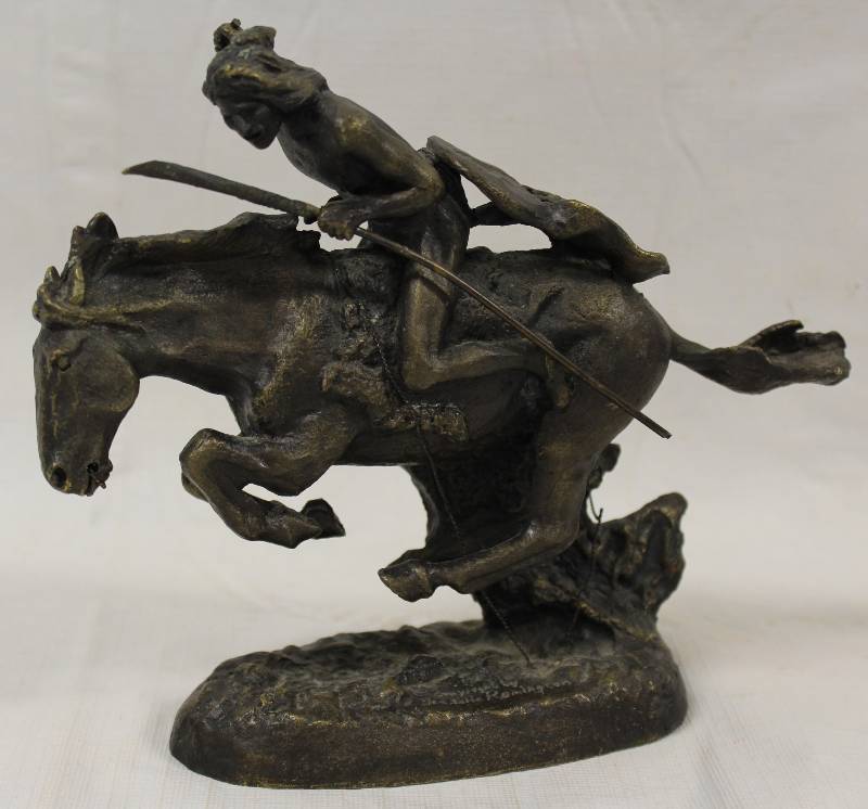lot 6068 image: Figurine Native American on a Horse - Copyright by Fredrick Remington