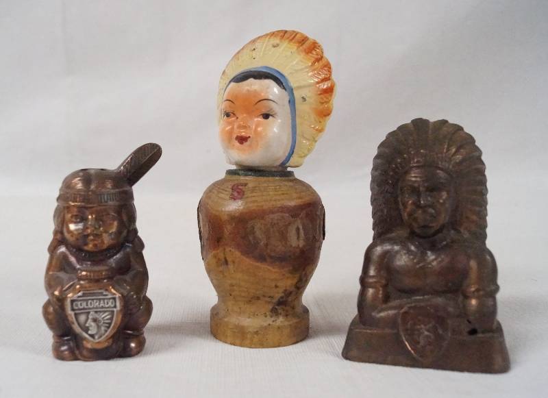 lot 6143 image: Lot of 3 Native American Figurine Pieces