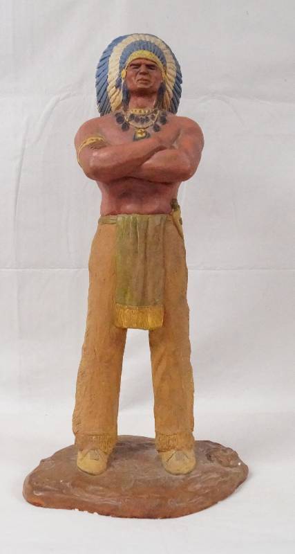 lot 6145 image: Native American Chief StatueFigurine - Approx 21 tall WOW