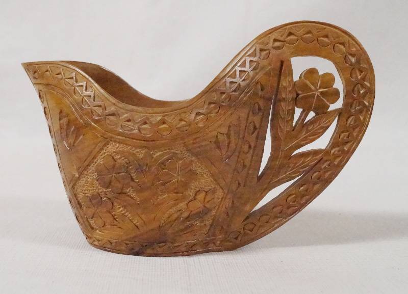 lot 6147 image: Wood Carved Vessel - Very Unique - Hand Made in Yugoslavia
