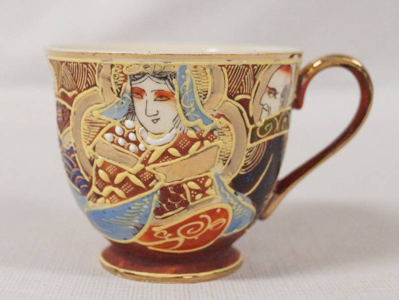 lot 6151 image: Small Teacup - Hand Painted WALES CHINA - JAPAN - AWESOME