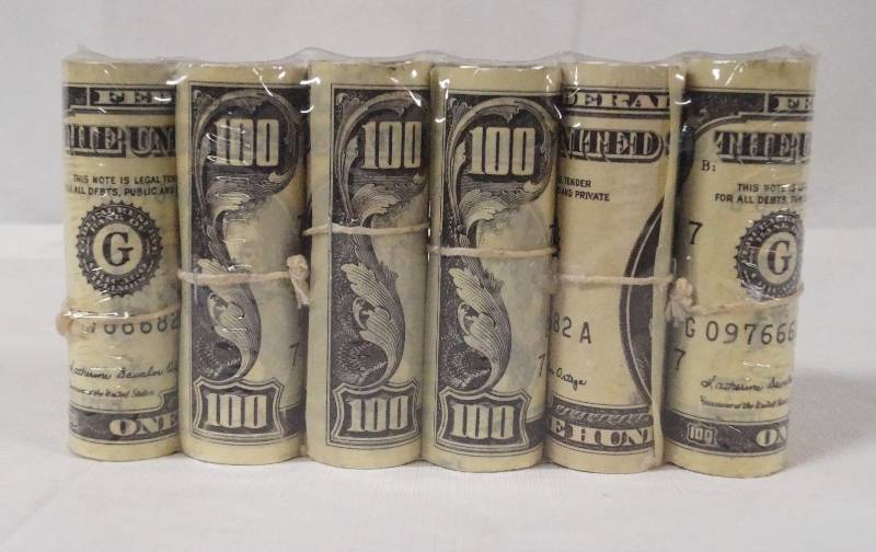 lot 6188 image: Lot of $100 Bill - Fire Starter Logs - New in Package - Money to burn Each Approx 4.5 tall