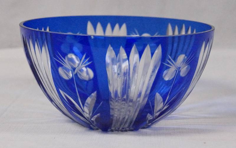 lot 6208 image: Cobalt Blue Glass Blue w Intricate Detailing- Beautiful Design and Color