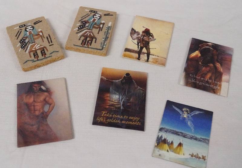 lot 6224 image: Native American Themed Refrigerator Magnets- Very Cool- Take a Look