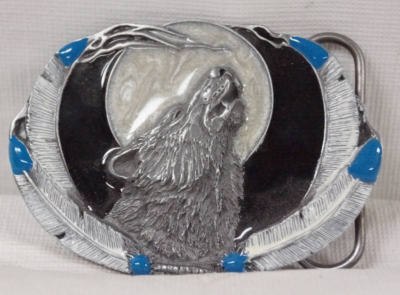 lot 6229 image: 1994 Howling Wolf Belt Buckle- Siskiyou Buckle Co.- Very Neat