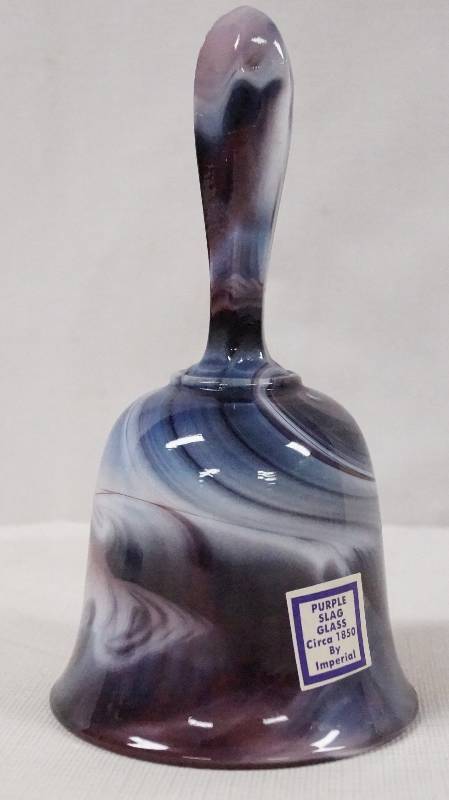 lot 6235 image: Imperial Deep Purple Slag Glass Bell- Circa 1850- Resellers, Check this One Out