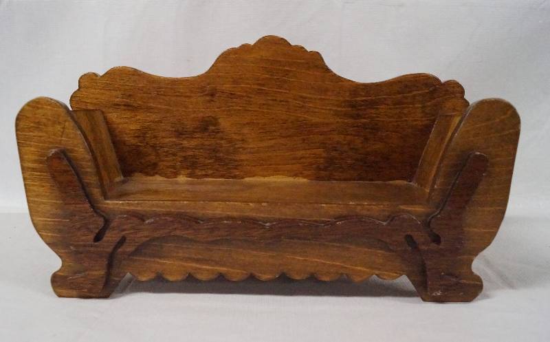 lot 6244 image: Carved Wooden Chair- So Cute Only 7 Tall