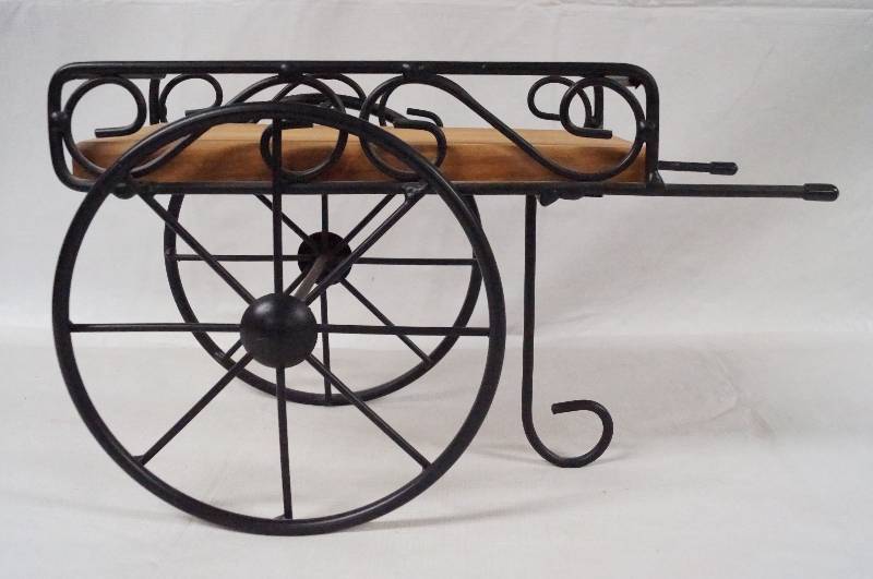 lot 6245 image: Decorative Wheel Barrel Cart- So Cute
