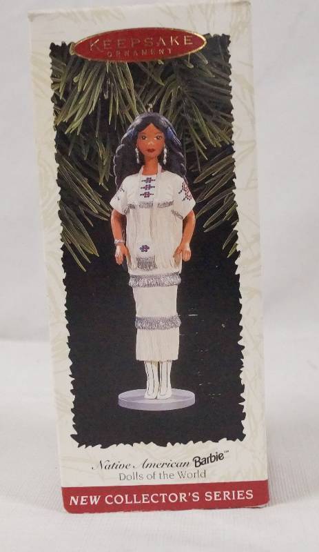 lot 6272 image: Hallmark Keepsake Ornament - Native American Barbie - Dolls of the World - in Original Box Excellent Condition