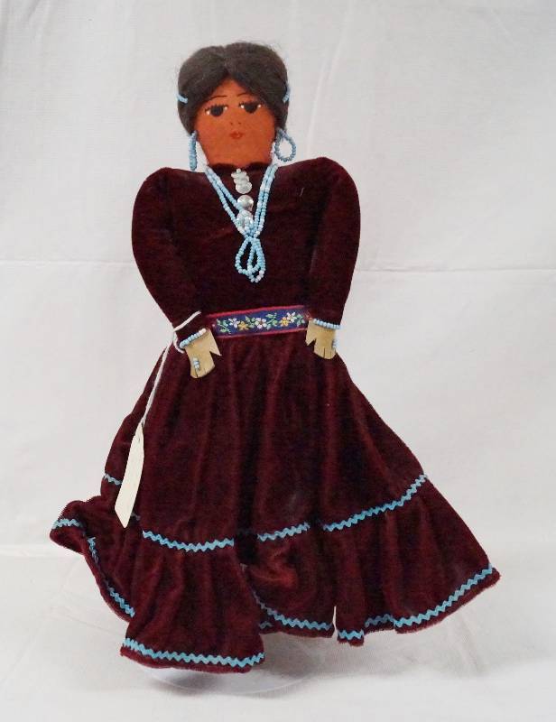 lot 6296 image: Unique Plush Doll - Tag says Mrs. John Watt, Tuscan, #115 - Nice Condition
