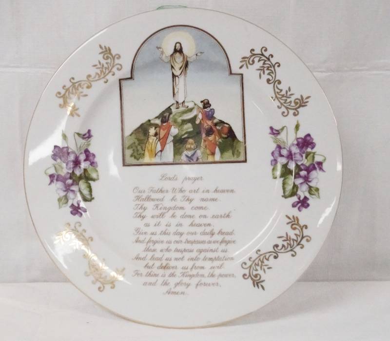 lot 6339 image: Vintage - NORLEANS - JAPAN - Plate Featuring the Lords Prayer - Golden Accents - beautiful