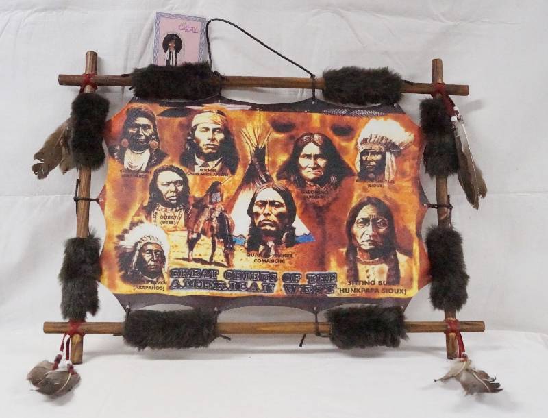 lot 6353 image: Native American Wall Hanging - Great Chiefs of the AMerican West - CATAHY COLLECTION - w COA tag Nice