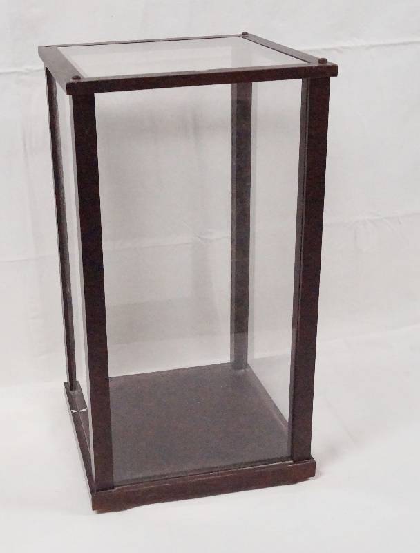lot 6366 image: Wood and Plexi Display Case (opens at top) Approx 18.5 tall x 10 widedeep - See photos