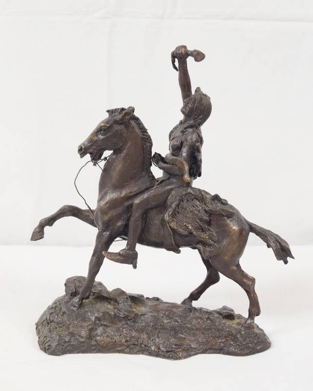 lot 6069 image: Figurine Native American on a Horse - Copyright by Fredrick Remington