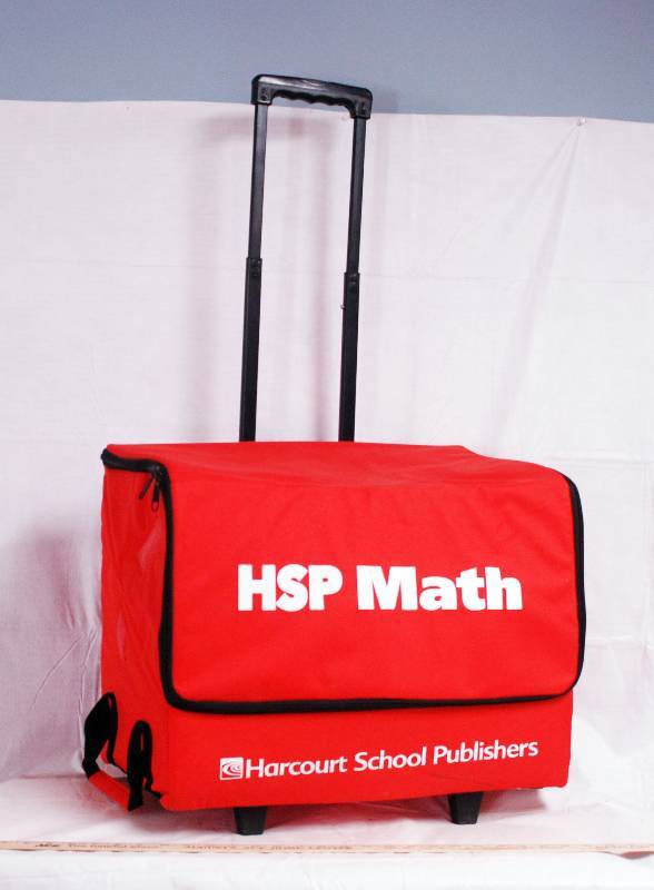 lot 9389 image: Large Red Rolling Zipper Case - Nice Condition w sturdy wheels