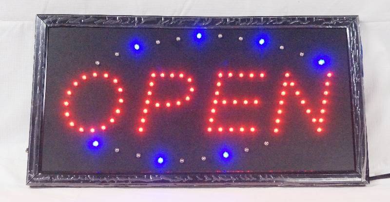 lot 4035 image: Super BRIGHT LED Open Sign - Help Your Business To Be Seen Also Blinks Good Shape