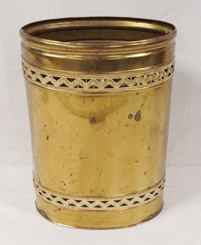 lot 4178 image: Old Brass Trash Can