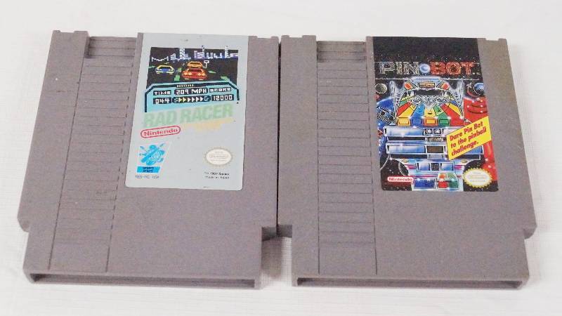 lot 4320 image: Lot of 2 NES Nintendo Games - Rad Racer & Pin Bot