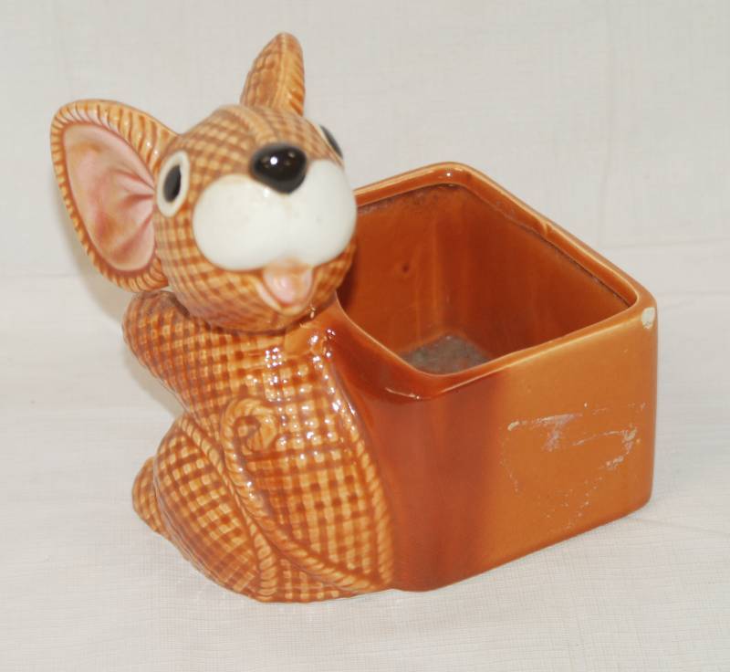 lot 4473 image: Cute Vintage LEFTON Nursery PlanterCaddy Mouse - H5170