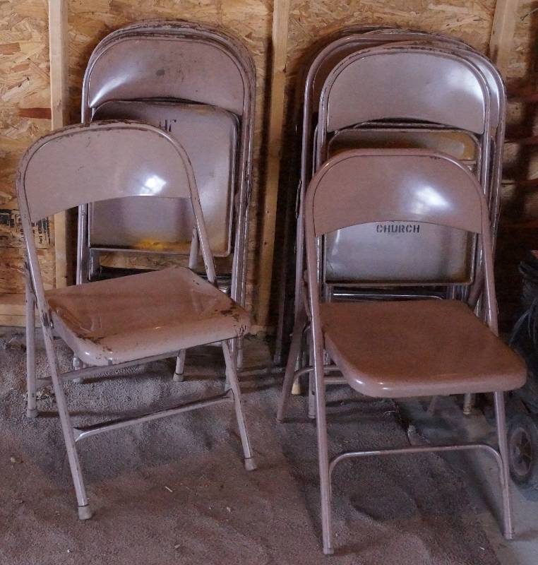 lot 6387 image: Lot of 12 Commercial Metal Folding Chairs - Great for Parties or Cook Outs