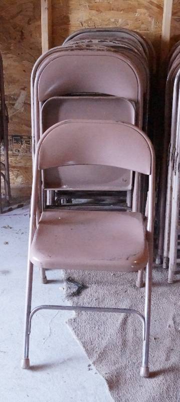 lot 6390 image: Lot of 12 Commercial Metal Folding Chairs - Great for Parties or Cook Outs