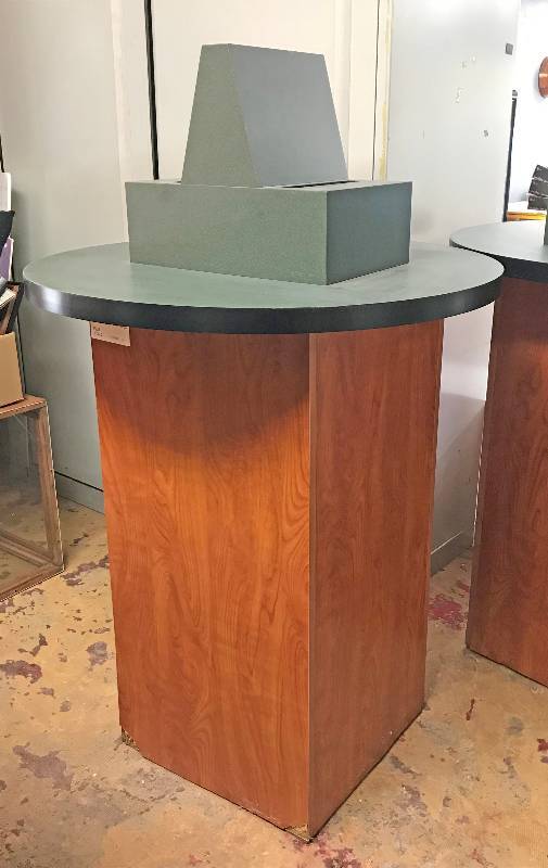 lot 6420 image: Lobby Kiosk w removable literature rack - Nice Formica on top These were NEW (see photos and notes)