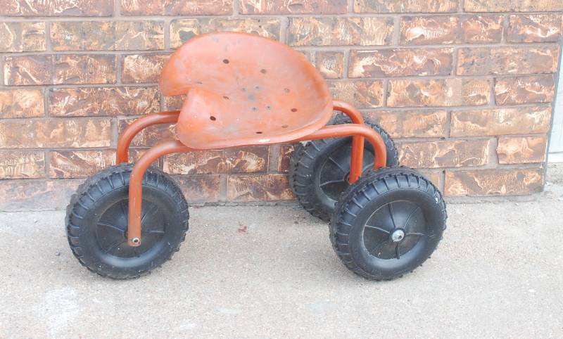lot 6440 image: 3 Wheeled Garden Cart - Time To Plant Your Seat in the Garden