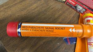 lot 756 image: Comet Red Parachute Signal Rocket Marine Use