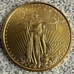 lot 51 image: American Gold Eagle $5 Coin 110 Oz .999 pure gold 2019