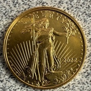 lot 53 image: American Eagle 110 oz $5 Gold Coin 2022
