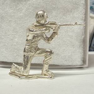 lot 107 image: Elemetal .999 Silver Soldier Figure - USA Made