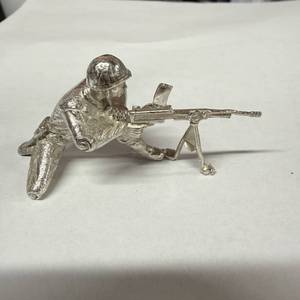 lot 108 image: .999 pure silver Army Soldier Figurine