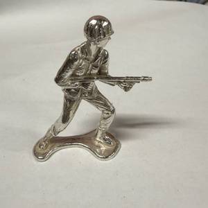 lot 112 image: .999 pure silver flamethrower elemental army man 40.2 g