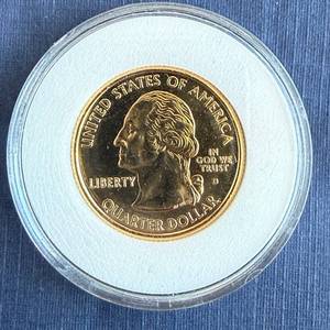lot 511 image: 2005 California State Quarter Gold Plated - John Muir Yosemite Design