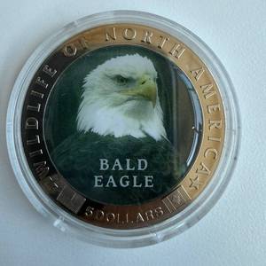 lot 516 image: 2000 Republic of Liberia Bald Eagle Five Dollars Commemorative Coin