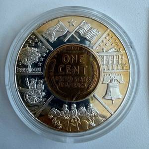 lot 518 image: 2001 Lincoln Penny Commemorative Proof Medal
