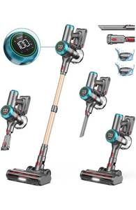 lot 12434 image: Cordless Vacuum Cleaner, 550W45Kpa Stick Vacuum with Smart Display, MAX 60Mins Vacuum Cleaners for Home with Aromatherapy System, Anti-Tangle Vacuum Cleaner for CarpetHardwood FloorPet Hair