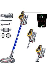 lot 75138 image: Cordless Vacuum Cleaner, 550W45KPA 60Mins Runtime Vacuum Cleaners for Home with LED Display,Self-Standing Anti-Tangle Stick Vacuum Cleaner,1.5L Dust Cup Vacuum for Pet HairCarpetHard Floors