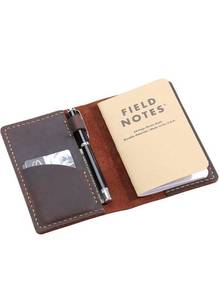 lot 75149 image: Leather Journal Cover for Field Notes, Notebook Cover for Moleskine Cahier, Handmade Vintage Leather Cover for 3.5 x 5.5 Notebooks, Coffee