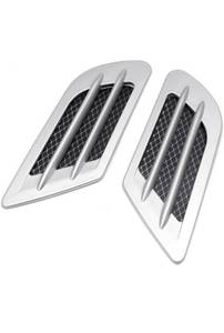 lot 75158 image: uxcell 2Pcs Decorative Hood Air Intake Flow Side Vent Cover 3D Sticker for Car Exterior