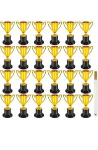 lot 75175 image: 4 inch mini trophies, Trophies for kindergarten graduation, bowling tournaments, basketball games, kids soccer awards, Must have football party favors, plastic trophy