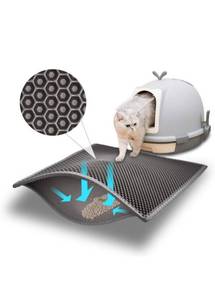 lot 75180 image: Pieviev Cat Litter Mat Double Layer Waterproof Urine Proof Trapping Mat 1 Pack (Gray, 24x15 Inch (Pack of 1))