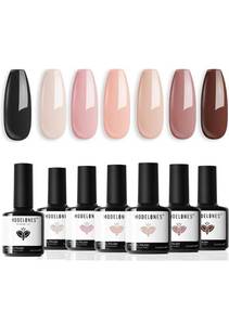 lot 75182 image: modelones 15ML Black Gel Polish with 6 Colors Fall Nude Gel Nail Polish Set