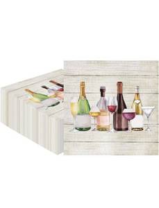 lot 75183 image: 50 Pcs Wine Cocktail Napkins Disposable Champagne Bottle Paper Napkins 3-Ply Bar Tasting Beverage Napkins Bartender Dinner Napkins for Wedding Bridal Shower Birthday Party Supplies