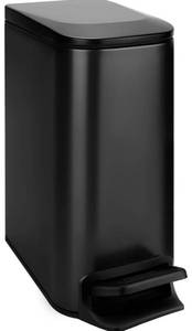 lot 75187 image: Slim Bathroom Trash Can with Lid Soft Close, 6 Liter  1.6 Gallon Stainless Steel Garbage with Removable Inner Bucket, Small Trash Bins for Bedroom, Office (Matte Black)