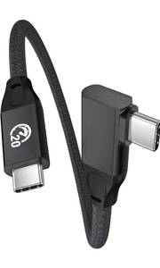 lot 75198 image: USB C Right Angle Cable 100W 6 inch, 0.5ft 4K Video Short USB C to USB C 3.2 Gen2x2 20Gbps Data Cable, Type C PD Charging Fast Charge Cord for iPhone 15 Pro Max iPad MacBook Galaxy S24 Ultra S23