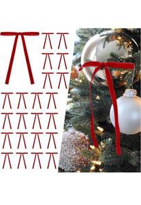 lot 75204 image: SIMISI RIBBON 24 Pcs Red Velvet Christmas Tree Bows Door Garland Decor Vintage Wreath Bow (38 Width, 5  7 inch)