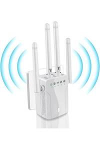 lot 75205 image: WiFi Extender Signal Booster for Home Internet Repeater Long Range Covers Up to 8470 Sq.ft and 45 Devices for Office Basement RoomWhite-XMJ5X1