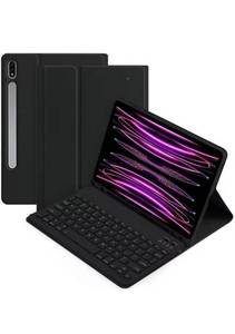 lot 75209 image: AnMengXinLing Galaxy Tab S10 PlusS9 PlusS9 FE Plus 12.4 S8S7S7FE Tablet Case with Keyboard, Candy Colors Slim Protective Cover with Magnetic Detachable Keyboard with S Pen HolderBlack